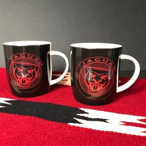Set 2 Jaguar Automobile / Car Logo Porcelain Mugs